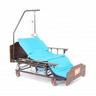 Кровать медицинская функциональная механическая Мet с туалетным устройством Remeks (ручки управления слева).